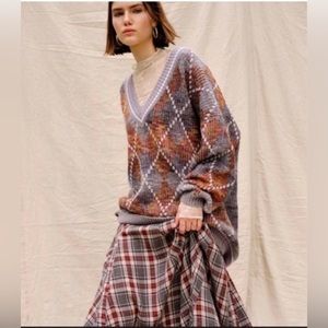 Free People Silverstone Argyle Sweater Tunic